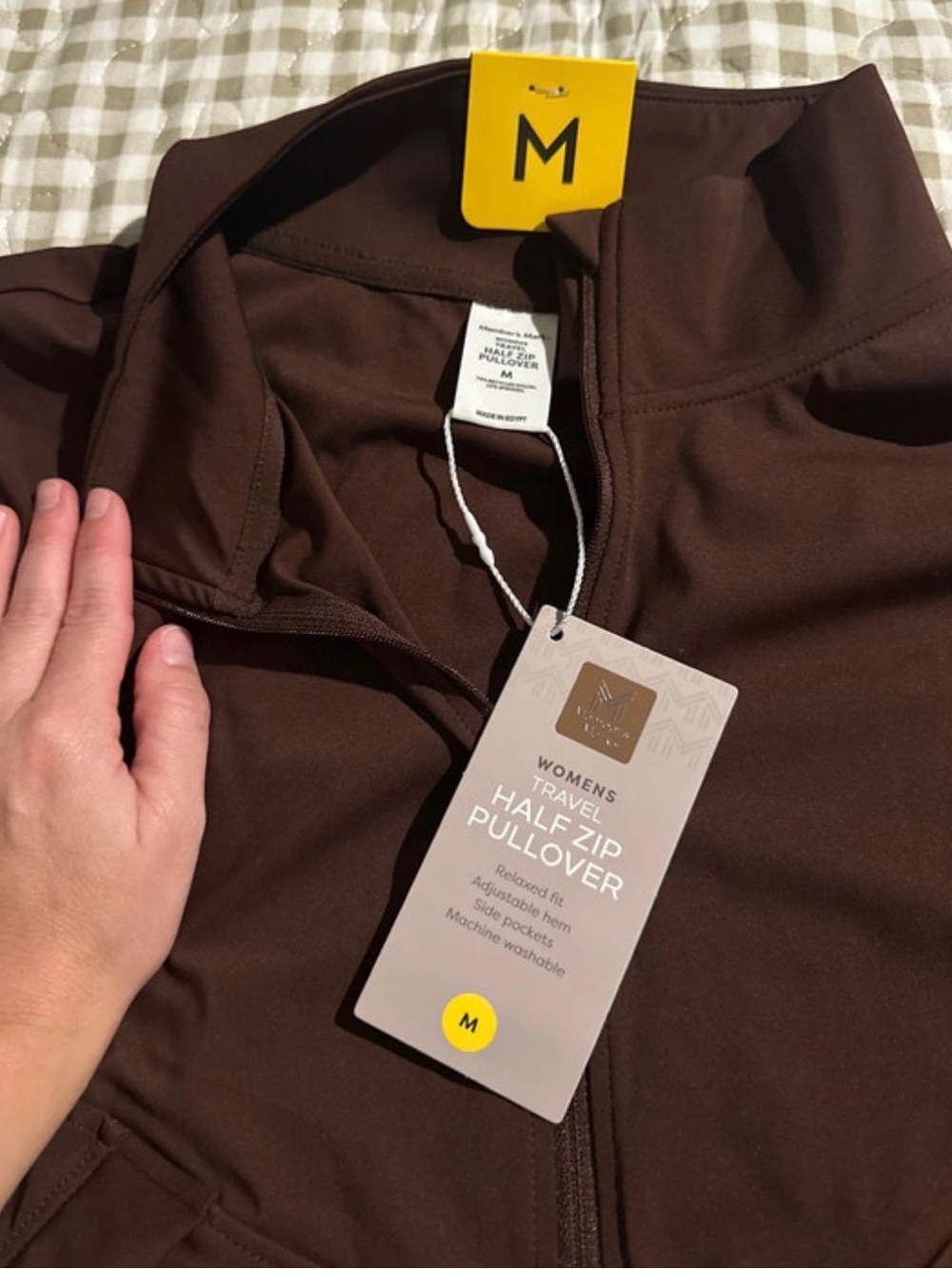 Woman’s Brown Half-Zip Pullover Sweater - M - Picture 2 of 3